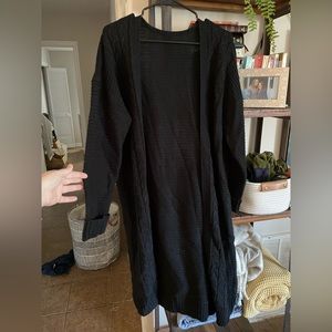 Black calf length sweater/ from Amazon. XL